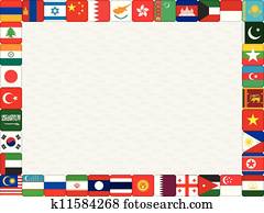 World flags icons frame Clipart | k12386361 | Fotosearch