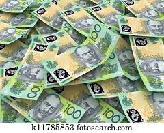 australian currency, close-up., 100, aud