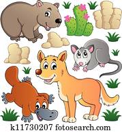 australisch, natur, fauna, satz, 1 australisch, natur, fauna, satz, 1