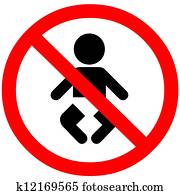 Babies forbidden sign. Babies forbidden sign.