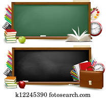 Back to school. Two banners with school supplies. Vector. Back to school. Two banners with school supplies. Vector.