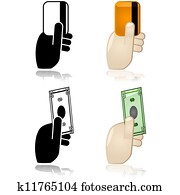 bargeld, kredit, oder, soll, zahlung, optionen