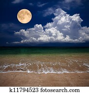 beach and moon beach and moon