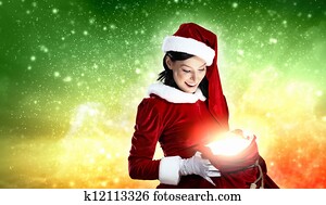 beautiful woman in santa costume