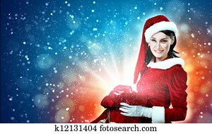 beautiful woman in santa costume