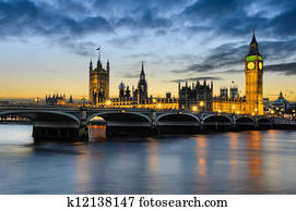 Big Ben at sunset, London, UK