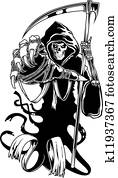 Black death with scythe Black death with scythe