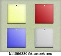 Blank colorful papers memo stick