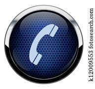 blau, wabe, telefon- ikone blau, wabe, telefon- ikone