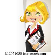 blond, business eny, s, prapor