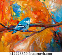 Blue Cerulean Warbler bird Blue Cerulean Warbler bird