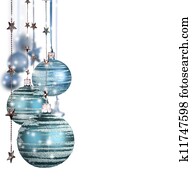 Blue christmas balls isolated on white background Blue christmas balls isolated on white background
