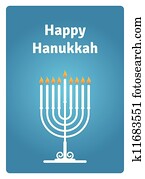 Blue Hanukkah card Blue Hanukkah card