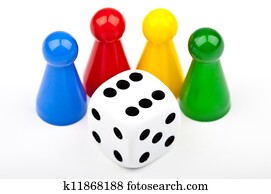 Board Game Pieces and Dice