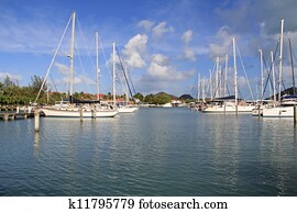 Boats Docked at Jolly Harbour Marin