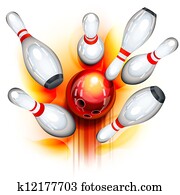 Bowling game (top view) Bowling game (top view)