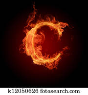 Burning Letter C Burning Letter C