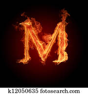 Burning Letter M Burning Letter M