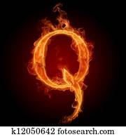 Burning Letter Q Burning Letter Q