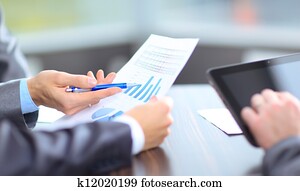 Business team analyzing market research results together