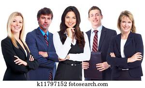 Business woman and group of workers people.