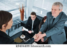 Business woman passes  job interview