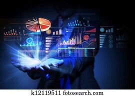 Business woman with financial symbols around Business woman with financial symbols around