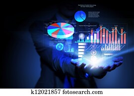 Business woman with financial symbols around Business woman with financial symbols around