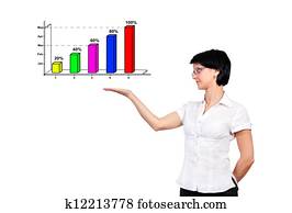 businesswoman and graph