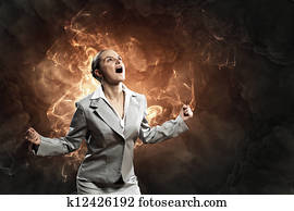 businesswoman in anger