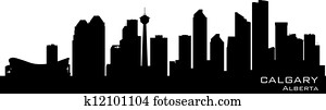 Calgary, Canada skyline. Detailed silhouette Calgary, Canada skyline. Detailed silhouette