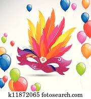 Carnival Mask and Balloons Carnival Mask and Balloons