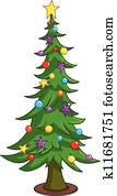 Cartoon Christmas tree Cartoon Christmas tree