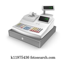 Cash register on white background Cash register on white background