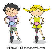 Children playing with a skateboard Children playing with a skateboard
