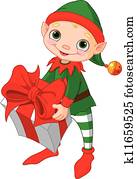 Christmas Elf with gift Christmas Elf with gift