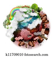 Clean Air and Polluted Earth Mix