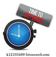 clock with words time to cut costs