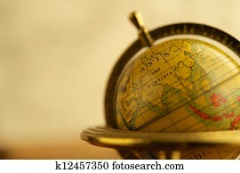 Close-up of a vintage globe
