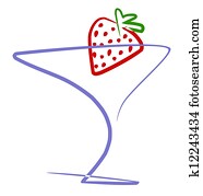 Cocktail with strawberry Cocktail with strawberry
