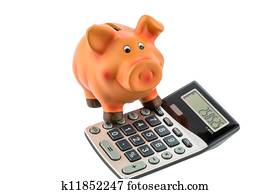 cofre, e, calculadora