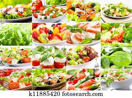 collage with salad collage with salad