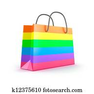 Colorful shopping bag. Isolated Colorful shopping bag. Isolated