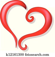 corazón, de, amor, logotipo, vector