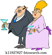 Couple at a cocktail party. Couple at a cocktail party.