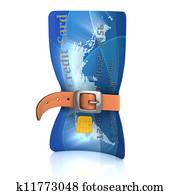 credit card with tighten belt