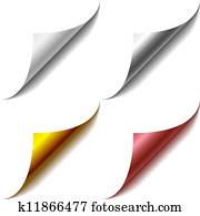 Curled page corners. 