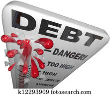 Debt Thermometer Deficit Rising Overspending Danger