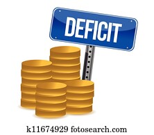 deficit and coins