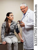 Doctor Checking Blood Pressure Of Woman